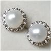 Image 2 : Silver Pearl Cubic Zirconia Earrings, Suggested Retail Value $250