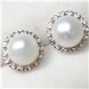 Image 3 : Silver Pearl Cubic Zirconia Earrings, Suggested Retail Value $250