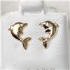 Image 1 : 14K Yellow Gold Dolphin Shaped Earrings, Made in Canada, Suggested Retail Value $250