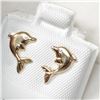 Image 2 : 14K Yellow Gold Dolphin Shaped Earrings, Made in Canada, Suggested Retail Value $250