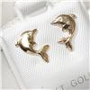 Image 3 : 14K Yellow Gold Dolphin Shaped Earrings, Made in Canada, Suggested Retail Value $250