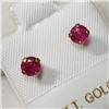 Image 2 : 10K Yellow Gold Ruby Earrings, Suggested Retail Value $160