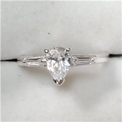 Silver Cubic Zirconia Ring (~Size 7), Suggested Retail Value $160