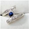 Image 1 : Silver Cubic Zirconia Sapphire Ring (~Size 7), Suggested Retail Value $200