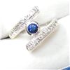 Image 2 : Silver Cubic Zirconia Sapphire Ring (~Size 7), Suggested Retail Value $200