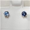 Image 1 : Silver Sapphire Earrings, Suggested Retail Value $100