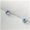 Image 2 : 14K Yellow Gold Blue Topaz Earrings, Made in Canada, Suggested Retail Value $300
