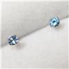 Image 3 : 14K Yellow Gold Blue Topaz Earrings, Made in Canada, Suggested Retail Value $300