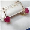 Image 2 : 10K Yellow Gold Ruby Hoops Earrings, Made in Canada, Suggested Retail Value $400