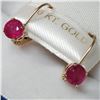 Image 3 : 10K Yellow Gold Ruby Hoops Earrings, Made in Canada, Suggested Retail Value $400
