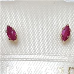 14K Yellow Gold Ruby Earrings, Made in Canada, Suggested Retail Value $160