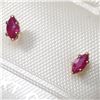 Image 3 : 14K Yellow Gold Ruby Earrings, Made in Canada, Suggested Retail Value $160