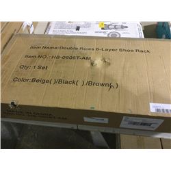 Double Rows 6 Layer Shoe Rack