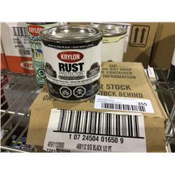 Case of Krylon Rust Protector Gloss Semi-Gloss Black Enamel (4 x 236mL)