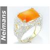 Image 1 : 3.00 ct Fire Opal & Diamond Ring 14kt Gold CERT