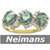 Image 1 : Vintage 2.25 ct Tsavorite & Diamond Ring 14kt Gold USGL