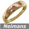 Image 1 : Vintage 10.75 ct Certified Citrine & Ruby Ring 14k Gold