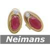 Image 1 : Certified 1.00 ct Ruby & Diamond Stud Earrings 14k Gold