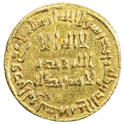 UMAYYAD: Sulayman, 715-717, AV dinar (4.28g), NM (Dimashq), AH99. EF