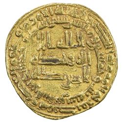 ABBASID: al-Mu'tazz, 866-869, AV dinar (4.22g), al-Shash, AH253. VF
