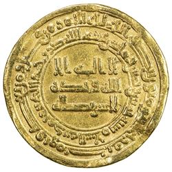 ABBASID: al-Mu'tadid, 892-902, AV dinar (4.08g), Madinat al-Salam, AH285. VF