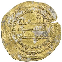 ABBASID: al-Muktafi, 902-908, AV dinar (4.00g), Qumm, AH293. VF