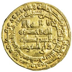 ABBASID: al-Muktafi, 902-908, AV dinar (4.12g), Madinat al-Salam, AH291. VF