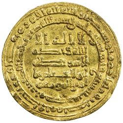 ABBASID: al-Muqtadir, 908-932, AV dinar (4.04g), Misr, AH297. VF