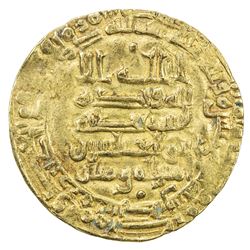ABBASID: al-Muqtadir, 908-932, AV dinar (3.33g), Filastin, AH311. VF