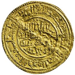 TAIFAS AFTER THE ALMORAVIDS: Anonymous, 1146-1155, AV dinar (3.80g), NM, AH556. EF