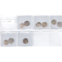 FATIMID: LOT of 9 silver half dirhams