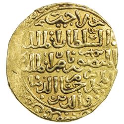 BAHRI MAMLUK: Lajin, 1296-1299, AV dinar (5.53g), Dimashq, AH69x. EF