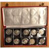 Image 2 : BRITISH INDIA: TYPE SET of 10 cased silver rupees