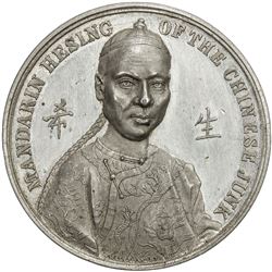 CHINA: white metal medal, 1848. UNC