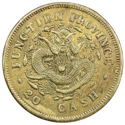 FENGTIEN: Kuang Hsu, 1875-1908, brass 20 cash, CD1904. EF