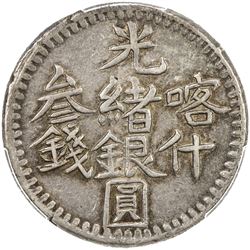 SINKIANG: Kuang Hsu, 1875-1908, AR 3 miscals, Kashgar, AH1319. PCGS AU50