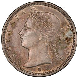 HONG KONG: Victoria, 1840-1901, AR 20 cents, 1882-H, KM-6.3, PCGS AU58