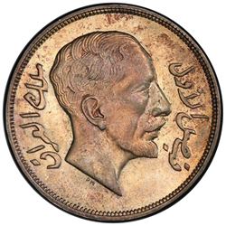 IRAQ: Faisal I, 1921-1933, AR riyal, 1932/AH1350. PCGS MS63