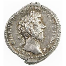 ROMAN EMPIRE: Marcus Aurelius, 161-180 AD, AR denarius (3.44g), Rome, 166-167. EF