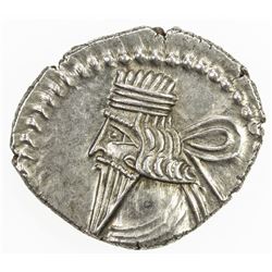 PARTHIAN KINGDOM: Vologases III, 105-147 AD, AR drachm (3.78g), Ekbatana. EF