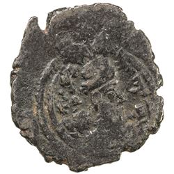 SASANIAN KINGDOM: Khusro II, 591-628, AE pashiz (1.18g), BYSh (Bishapur), DM. F