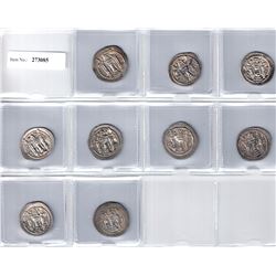 SASANIAN KINGDOM: Peroz, 457-484, LOT of 9 silver drachms