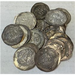 SASANIAN KINGDOM: Khusro II, 591-628, LOT of 28 silver drachms