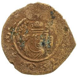 ARAB-SASANIAN: al-Hajjaj b. Yusuf, 694-713, AE pashiz (0.64g), NM, ND. F-VF