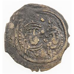 ARAB-SASANIAN: Anonymous, ca. 695-720, AE pashiz (0.80g), NM, ND. VF
