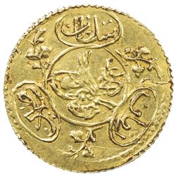 EGYPT: Mahmud II, 1808-1839, AV 1/2 hayriye (0.85g), Misr, AH1223 year 22. EF-AU