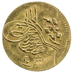 EGYPT: Abdul Hamid II, 1876-1909, AV 5 qirsh, Misr, AH1293 year 5. AU