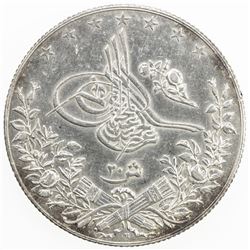 EGYPT: Abdul Hamid II, 1876-1909, AR 20 qirsh, Misr, AH1293 year 33. AU