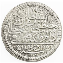 TURKEY: Mustafa II, 1695-1703, AR 1/2 kurush (9.22g), Edirne, AH1106. EF