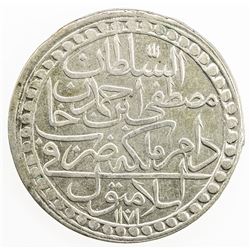 TURKEY: Mustafa III, 1757-1774, AR 2 zolota, Islambul, AH1171 year 9. EF